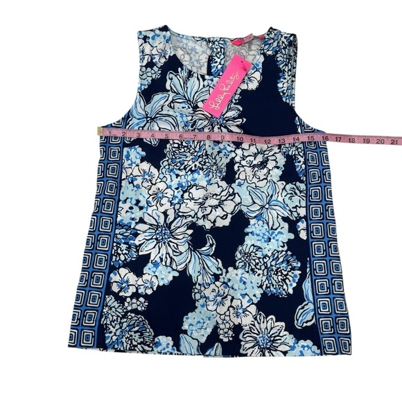 Lilly Pulitzer XXS IONA SLEEVELESS TOP Low Tide Navy Bouquet Tank NWT Floral $98 - Picture 11 of 16